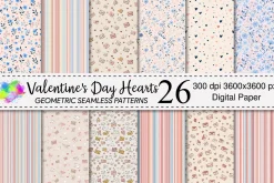 Valentine's Day Hearts Digital Paper