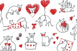 Valentine's Day Sphinx Hairless Cats