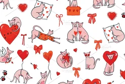 Valentine's Day Sphinx Hairless Cats