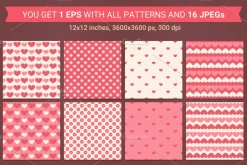 Valentine seamless patterns