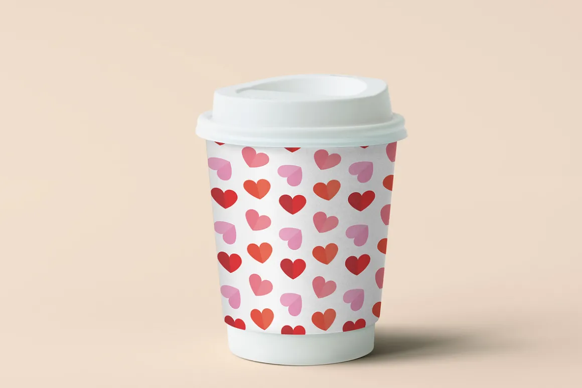 Valentine seamless patterns set