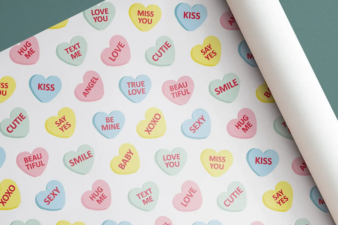 Valentine seamless patterns set