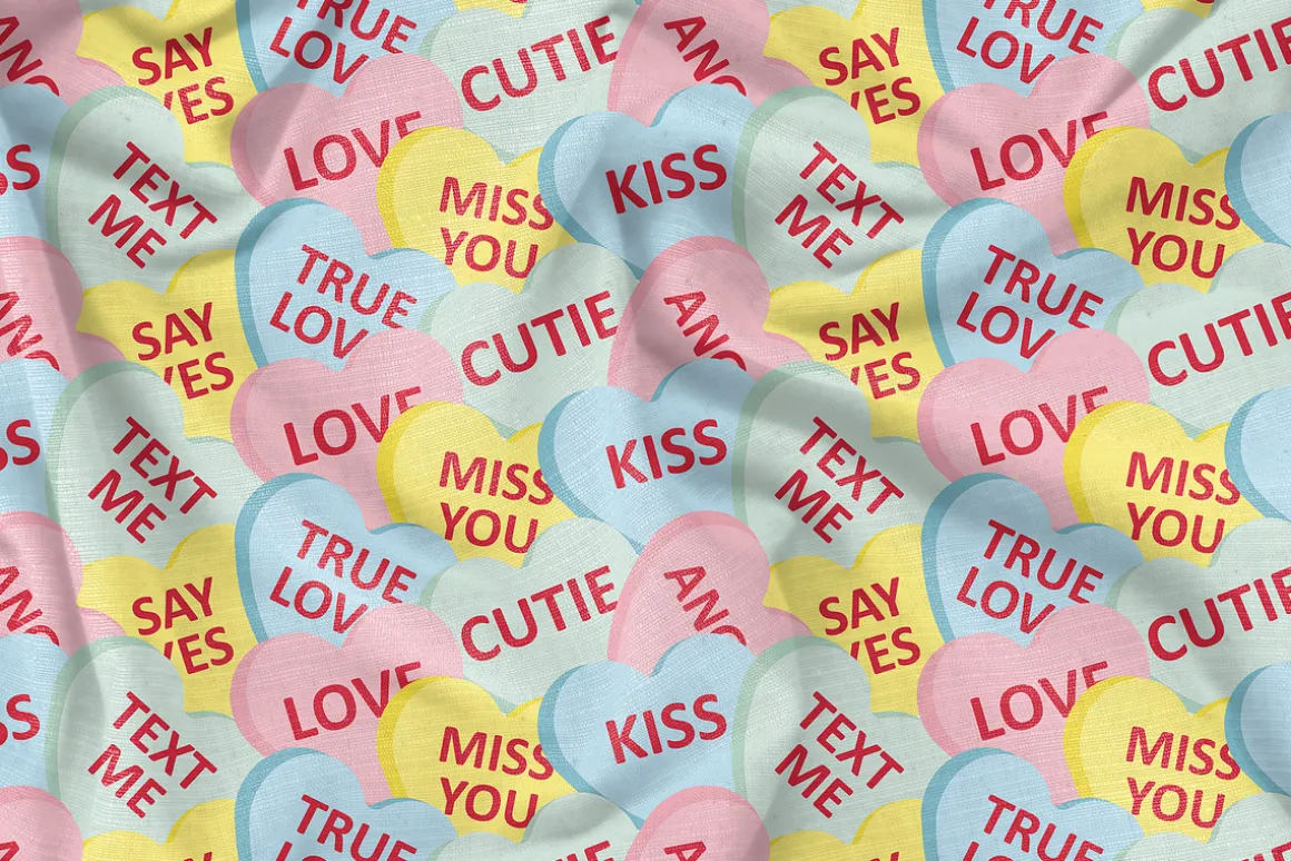 Valentine seamless patterns set