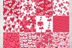 12 Valentine seamless patterns