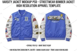 Varsity Jacket Mockup PSD Editable