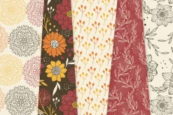 Vector Autumn Floral Digital Paper