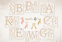 Vector floral alphabet
