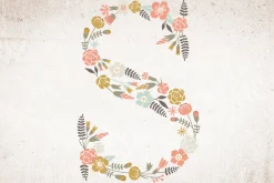 Vector floral alphabet