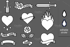 Vector tattoo set