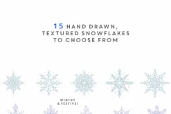 Vector textured grungy snowflakes