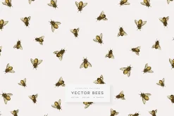 Vector Bees | Seamless Pattern