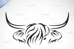 Vector of highland cow head design.