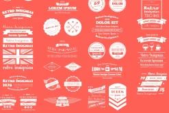42 vector retro insignias, Banners