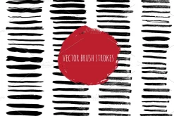 Vector set of brush ink strokes.