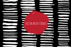 Vector set of brush ink strokes.