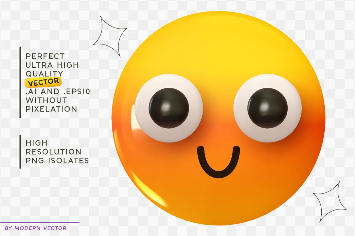 Vector Set of 195 Emoji. Emotions 3D