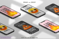 Vector Set of 195 Emoji. Emotions 3D