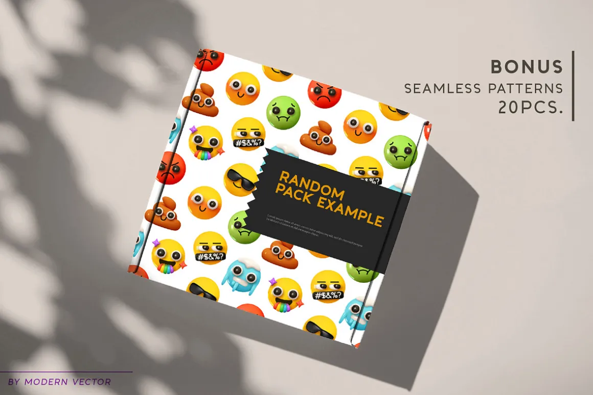Vector Set of 195 Emoji. Emotions 3D