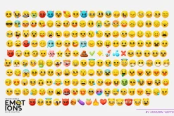 Vector Set of 195 Emoji. Emotions 3D