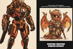 Vector Sketch Square, Poster Effect