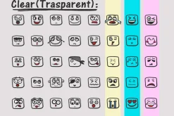 40 vector square emojis (Faces)