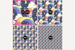 vector Unicorn seamless pattern