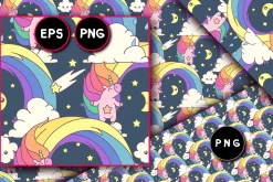 vector Unicorn seamless pattern