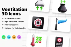 Ventilation 3D Icons