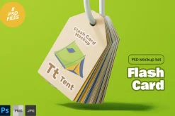 Vertical Flash Card Mockup Set