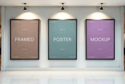 Vertical Framed Posters Mockup