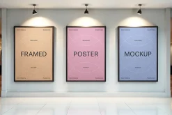 Vertical Framed Posters Mockup