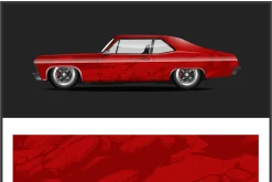 Vibrant Red Classic Car Design