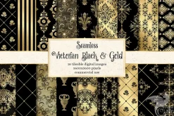 Victorian Black & Gold Digital Paper