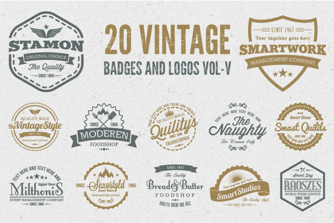 Vintage Badges and Logos Vol-5