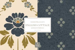 Vintage Blue Cottage Floral Patterns