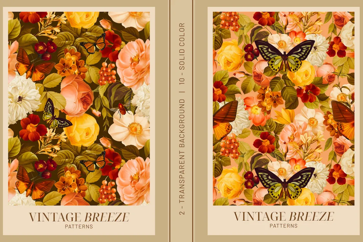 Vintage Breeze Floral Collage Art