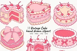 Vintage Cake Clipart Bundle
