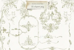 Vintage Green French Ornamental Set