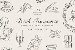 Vintage Literary Line Art collection