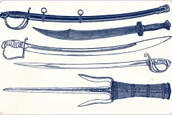 Vintage sword and armor illustration