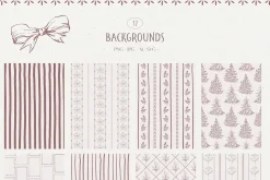 Vintage Christmas Line art winter