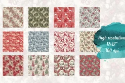 Vintage Christmas Toile Patterns