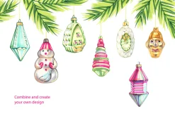 Vintage Christmas toys cliparts