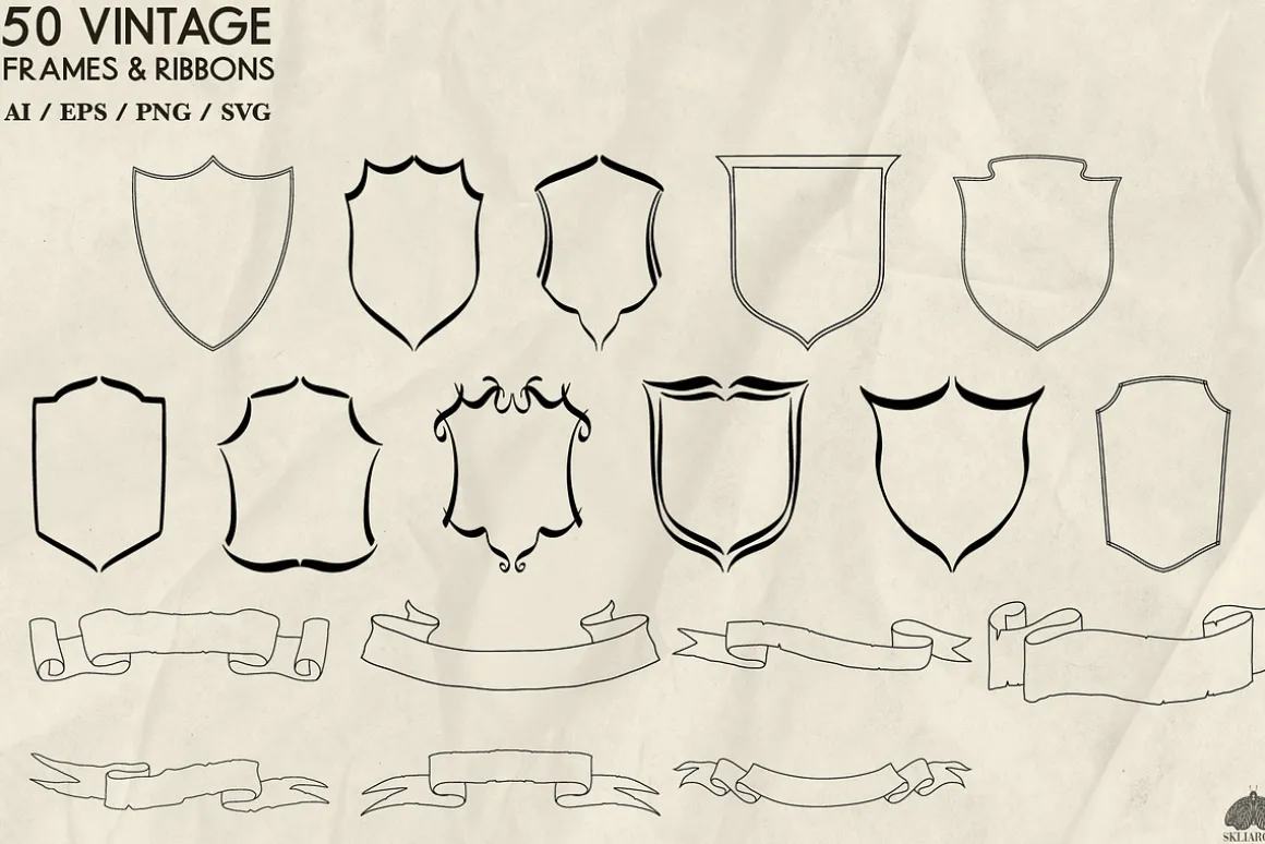 Vintage Crest Frames Svg Png