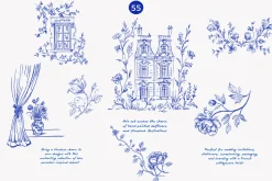 vintage doodles sketched clipart set