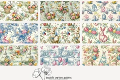 70 vintage Easter seamless pattern