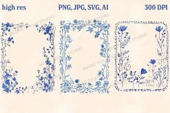 30 Vintage Floral Frames PNG SVG