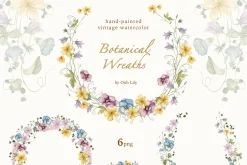 Vintage Garden Watercolor Clipart