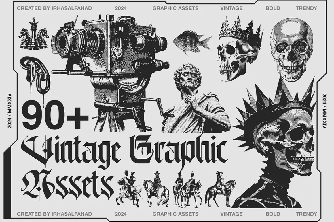 90+ Vintage Graphic Assets