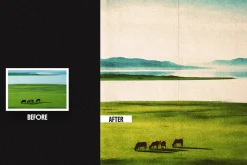 Vintage Landscape Square And Poster